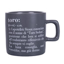 Tazzina Caffè Zodiaco "toro" Ø6x6,5 cm in Bone China VdE Tivoli 1996 Grigio Scuro