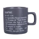 Tazzina Caffè Zodiaco "toro" Ø6x6,5 cm in Bone China VdE Tivoli 1996 Grigio Scuro