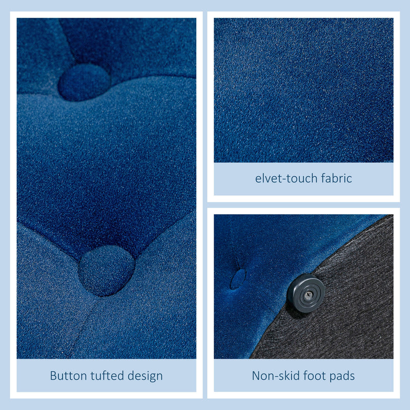 Federa In Velluto Home Fashion 66341 – Stampa Digitale, 40x40 Cm, Blu, Con Cerniera, Made In Germany