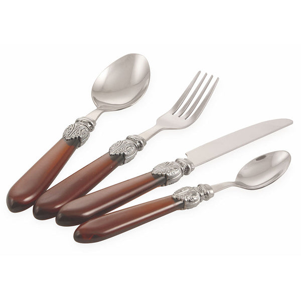 online Servizio Set di Posate 24 Pezzi in Acciao Inox Villa d'Este Imperial Marrone
