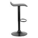 Set 2 Sgabelli 38x40x54/74 cm in Ecopelle con Base Nera Grigio