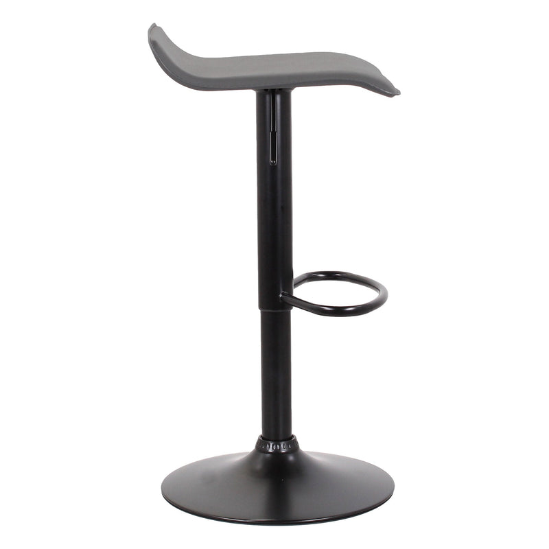 Set 2 Sgabelli 38x40x54/74 cm in Ecopelle con Base Nera Grigio