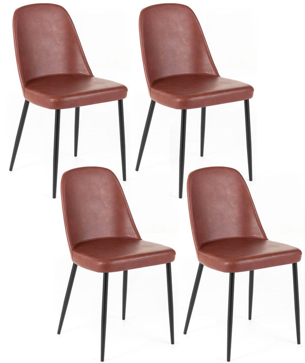 prezzo Set 4 Sedie 52x45xH85 cm in Soft-Touch Tamara Bordeaux