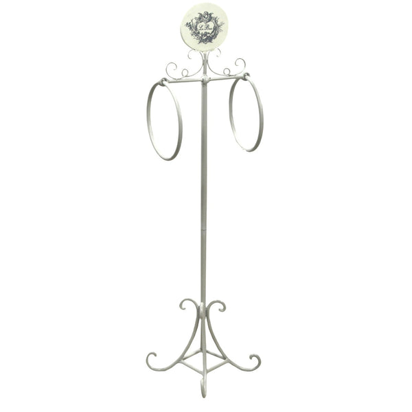 acquista Portasciugamani a Stelo in Metallo 2 Anelli 25x24H98cm Le Bain Bianco