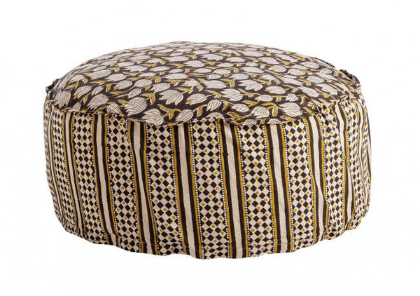 Pouf Ø 65x25 cm Charme in Tessuto Nero prezzo