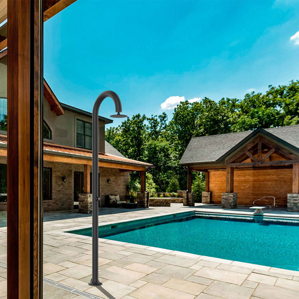 Doccia da Giardino ad Acqua Fredda in Alluminio con Timer Sined Luna Nero sconto