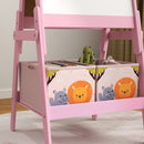 Lavagna Bianca e Nera per Bambini con Cavalletto e Cestini Contenitori 53,5x49x113 cm in Legno Rosa