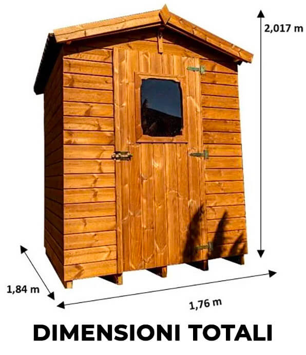Casetta Box da Giardino 1,6x1,6 m con Pavimento in Legno di Abete 19mm Therma