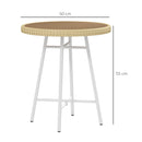Tavolino da Giardino Moderno 50x50x55 cm in Rattan e Acciaio Nero