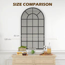 Specchio ad Arco da Parete 62x2,5x110 cm Cornice in Metallo Nero