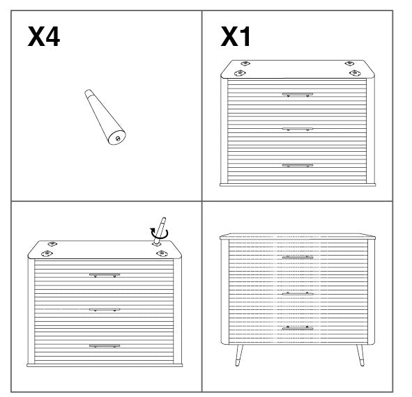 Comò Matera 78x80x37 cm in Legno MDF e Ferro Bianco/Marrone