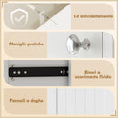 Armadietto da Bagno 60x28,8 x 171 cm conCesto Biancheria Inclinabile in MDF e Tessuto Bianco      