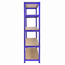 Set 5 Scaffali Senza Bulloni 90x45x180 cm con Connettori in Acciaio Blu 
