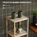 Mobile Bagno 4 Ripiani 33x31x110 cm in Bambù   