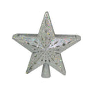 Puntale Proiettore LED per Albero di Natale a Forma di Stella 24x7 cm con Effetti Luce RGB in Plastica e Vetro Argento      