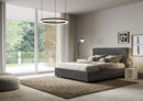 Letto Matrimoniale con Alzata Comoda Imbottito in Microfibra Mika Grigio Varie Misure