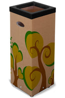 Pattumiera Per Raccolta Rifiuti 38x38xh80 cm in Cartone Con Stampa Grafica G2 Beige
