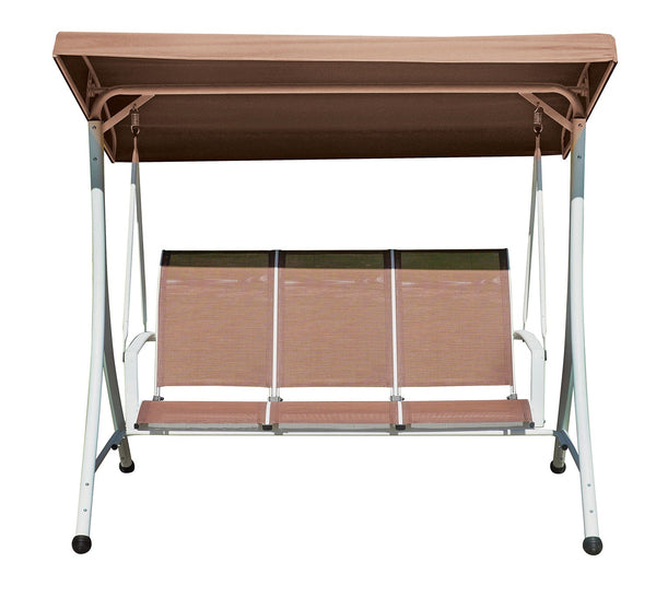 Dondolo da Giardino 200x175x125 cm in Ferro e Textilene Tortora sconto
