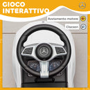 Macchina per Bambini Cavalcabile 65x28x39 cm Licenza Mercedes Benz Clacson e Spazio Portaoggetti Bianco      