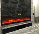 Camino Elettrico da Incasso 50,7x20x300 cm 1500W Effetto Fiamma Sined Etna Nero