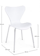 Set 4 Sedie 50x49,5x82 cm Tessa in Plastica Bianco