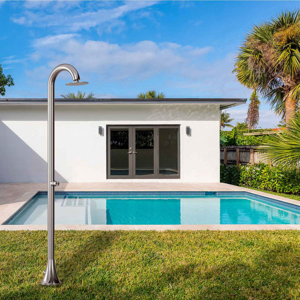 online Doccia da Giardino ad Acqua Fredda in Acciaio Inox Soffione Rotondo Sined Luna TMP