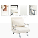 Poltrona Letto Singolo Trasformabile 65x69x82 cm in Tessuto Beige