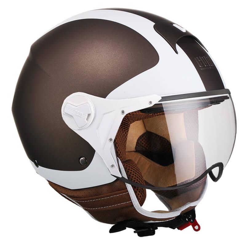 Casco Demi-Jet per Scooter Visiera Sagomata CGM Positano 107V Marrone Opaco XS - (53-54 cm)