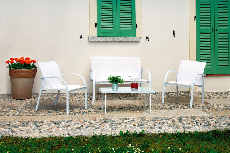 Set da Giardino in Ferro Vorghini Fano Bianco