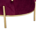 Puff Diamond Glam Bordeaux Ø45x40 cm in Ferro e MDF e Spugna e Poliestere Bordeaux e Oro
