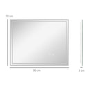 Specchio Bagno con LED 90x70 cm Antiappannamento e Interruttore Touch