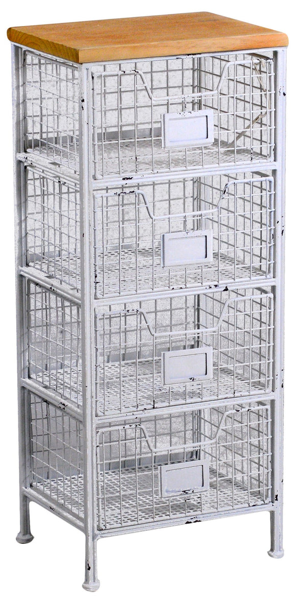 Cassettiera 4 Cassetti in Metallo Pescara Bianco sconto