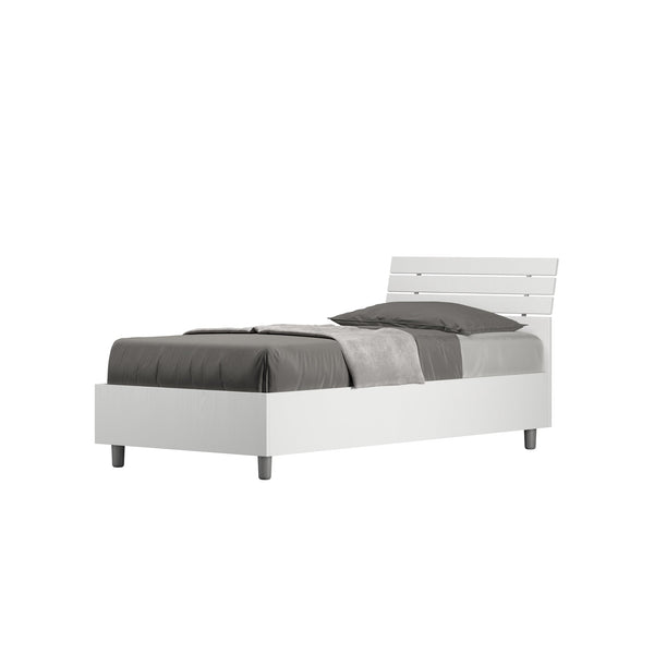 Letto Singolo Ankel Testata Doghe Inclinata  Bianco Frassino Varie Misure prezzo