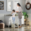 Scaletta per Bambini  3 Gradini in HDPE 43x42x65,5 cm Grigio e Bianco Crema  