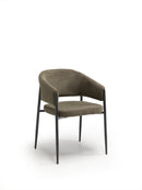 Set 2 Sedie Maya 59,5x54x78,5 cm in Tessuto Easy-Clean Marrone Chiaro       