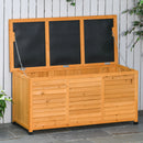 Baule da Esterno 127x56x60 cm Impermeabile con Base Rialzata in Legno di Abete Giallo Scuro      