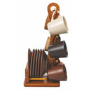 Set 6 Tazzine da Caffè con Piattino e Stand Ø6x6 cm in Gres VdE Tivoli 1996 Shades of chocolat