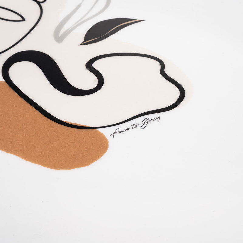 Piatto da Portata 38x27 cm  in Ceramica VdE Tivoli 1996 Face to grey 