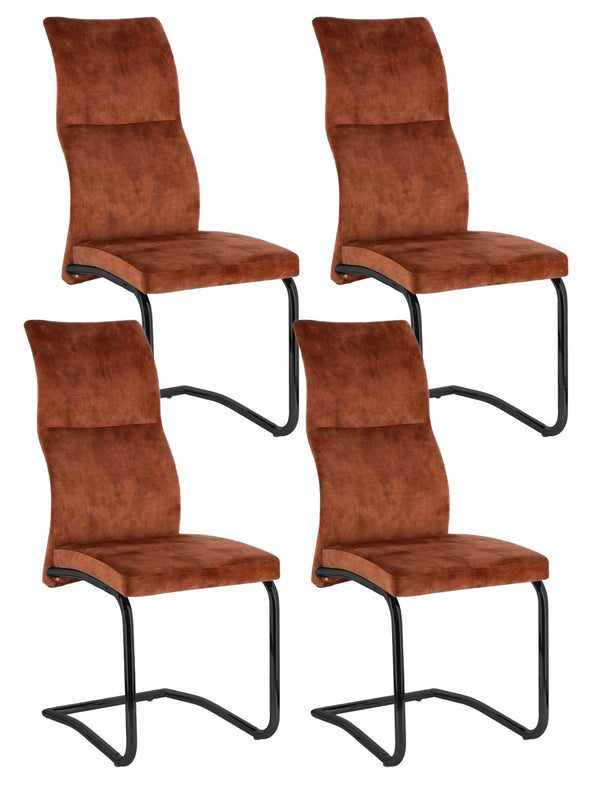prezzo Set 4 Sedie 43,5x62x102h cm Thelma Velluto Ruggine