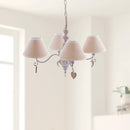 Lampadario da Soffitto Ø47x40A cm a 4 Bracci Decorazione Cuore Decapè Bianco Ecrù