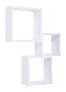 Set 3 Mensole da Parete Cubo in Fibra di Legno Incubo Bianco