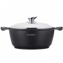 Casseruola Pentola Royalty Line con Rivestimento Antiaderente Effetto Marmo 24 cm Nero      