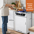 Cucina a Gas 48,5x45,5x 65,5 cm con Piano Cottura 4 Fuochi da Esterno con Vano Portabombola Bianco      