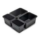 Contenitori Organizer Cassetti da Bagno 4 Cubi in Tecnoplastica Emuca Tidy Grigio Antracite