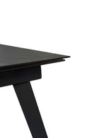 Tavolo Allungabile Nicolas 90x140/200x76 cm Top in Gres Marmo Nero