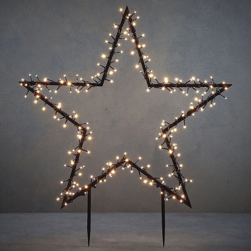 Stella Luminosa Natalizia XXL da Giardino / Esterno Bianco Caldo 102cm con Timer