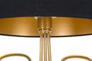 Lampada da Tavolo Glam Roudy Ø39x65 cm in Ferro Plastica e Poliestere Nero e Oro