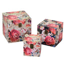 Set 3 Scatole in Similpelle fiori crema quadro