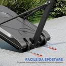 Canestro Basket da Esterno Regolabile 146-236 cm con Ruote e Base Riempibile Nero   