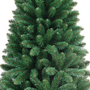 Albero di Natale Slim Pino dei Sogni Ø75x210 cm 850 Rami con Base a Croce in Metallo e PVC Verde      